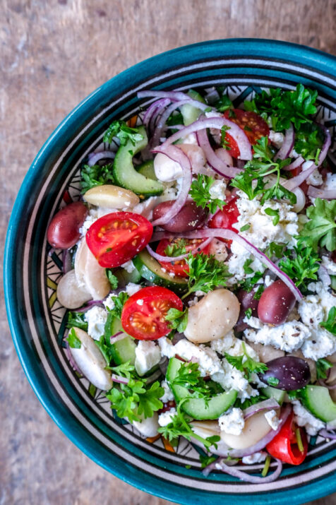 Græsk salat med butterbeans