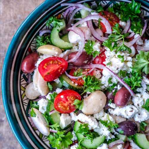 Græsk salat med butterbeans